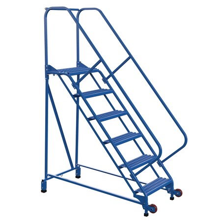 Vestil 90 H Steel Tip N Roll Ladder, Grip, 6 Step, 50 deg., 6 Steps LAD-TRN-50-6-G